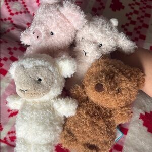 Jellycat Littles Quartet; little pig, little goat, little bear, little lamb